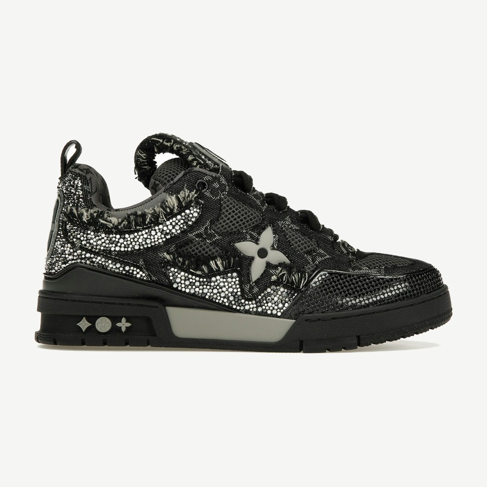 Skate Trainer Black Swarovski Monogram