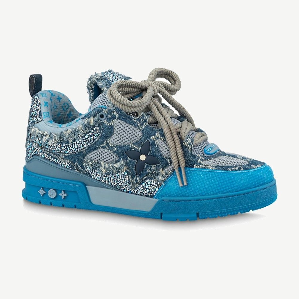 Skate Trainer Blue Swarovski Monogram