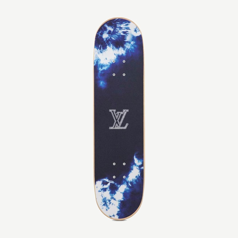 Tie Dye Monogram Skateboard Deck Blue White