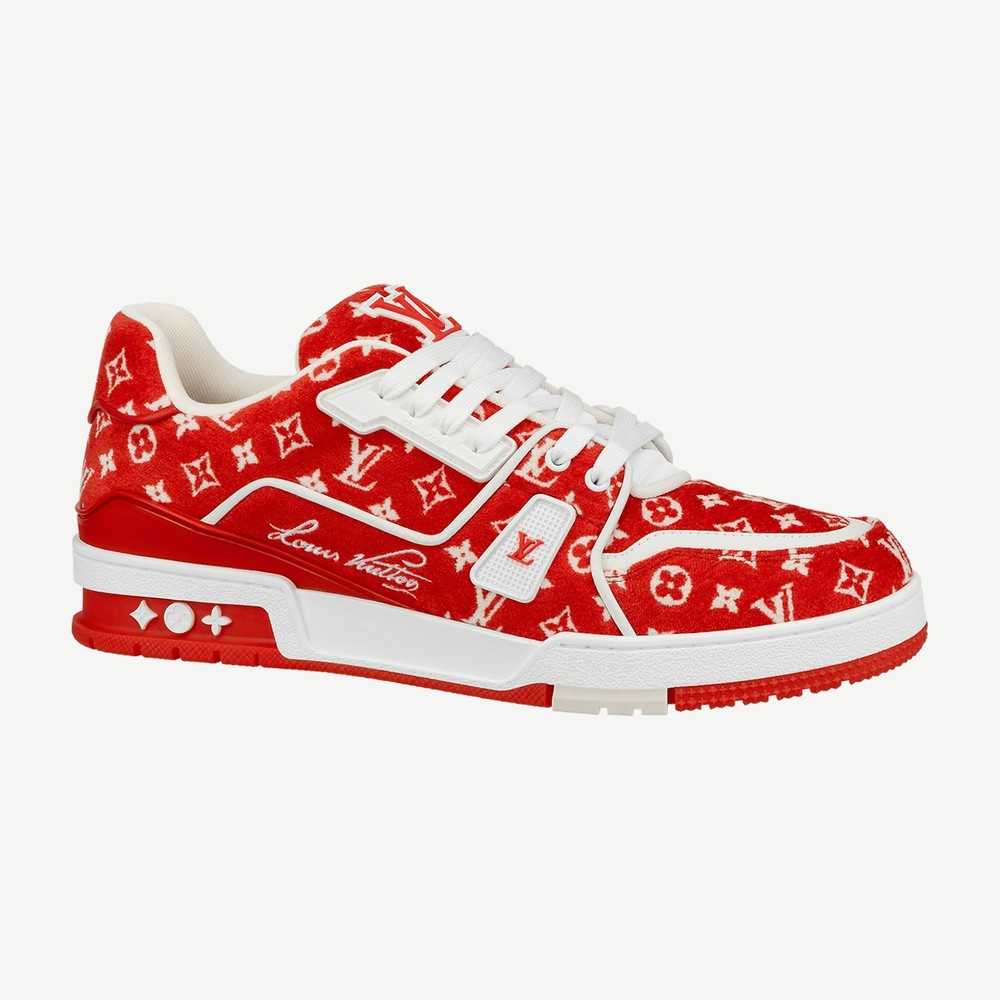 Trainer Red Monogram Textile
