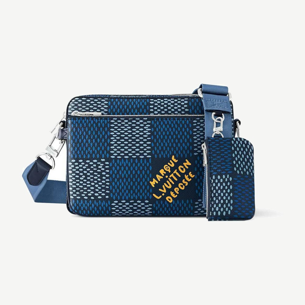 Trio Messenger Damier Heritage Blue