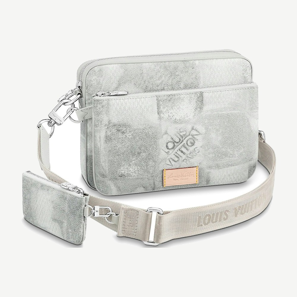 Trio Messenger Damier Salt Stone Grey