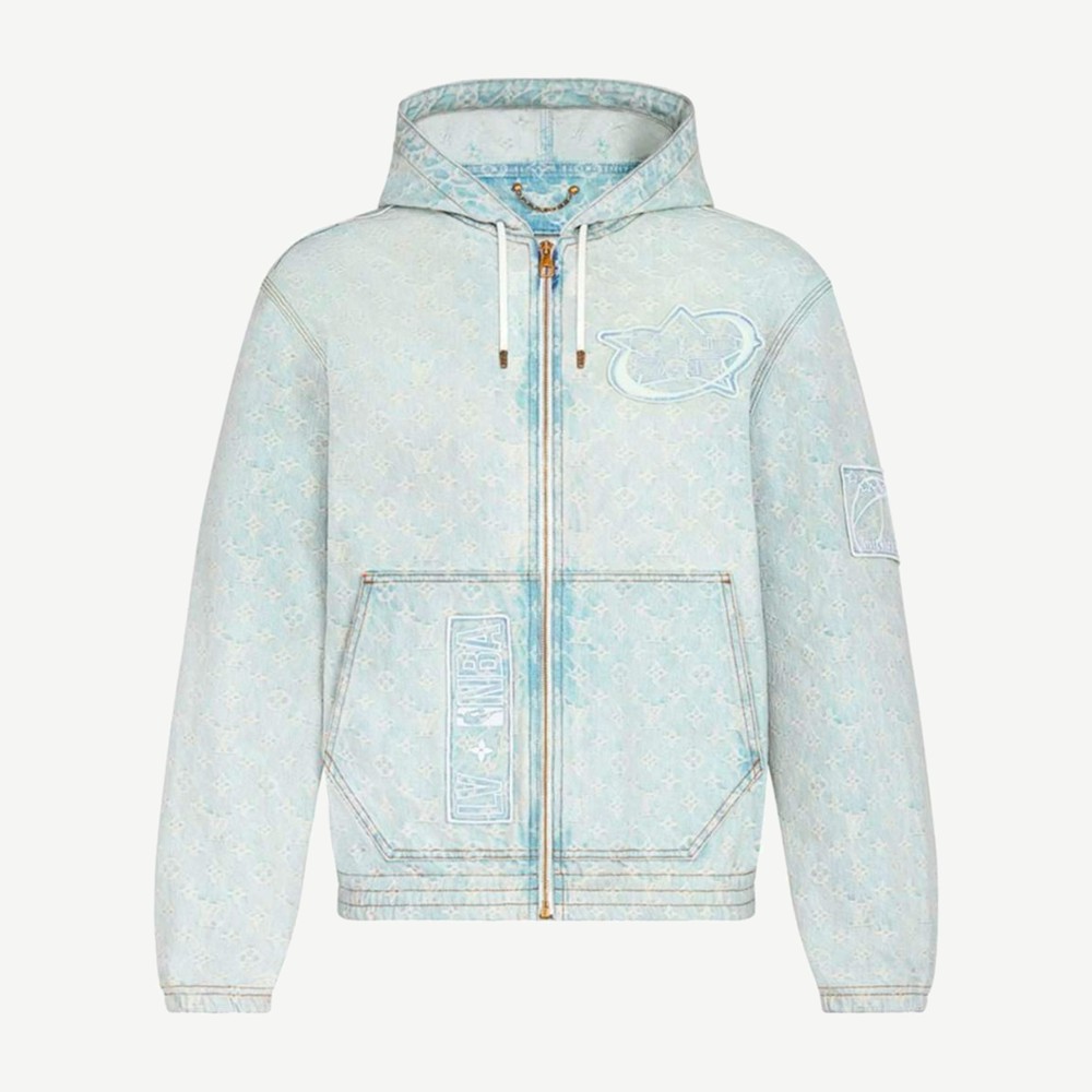 X Nba Zip Through Hoodie Blue