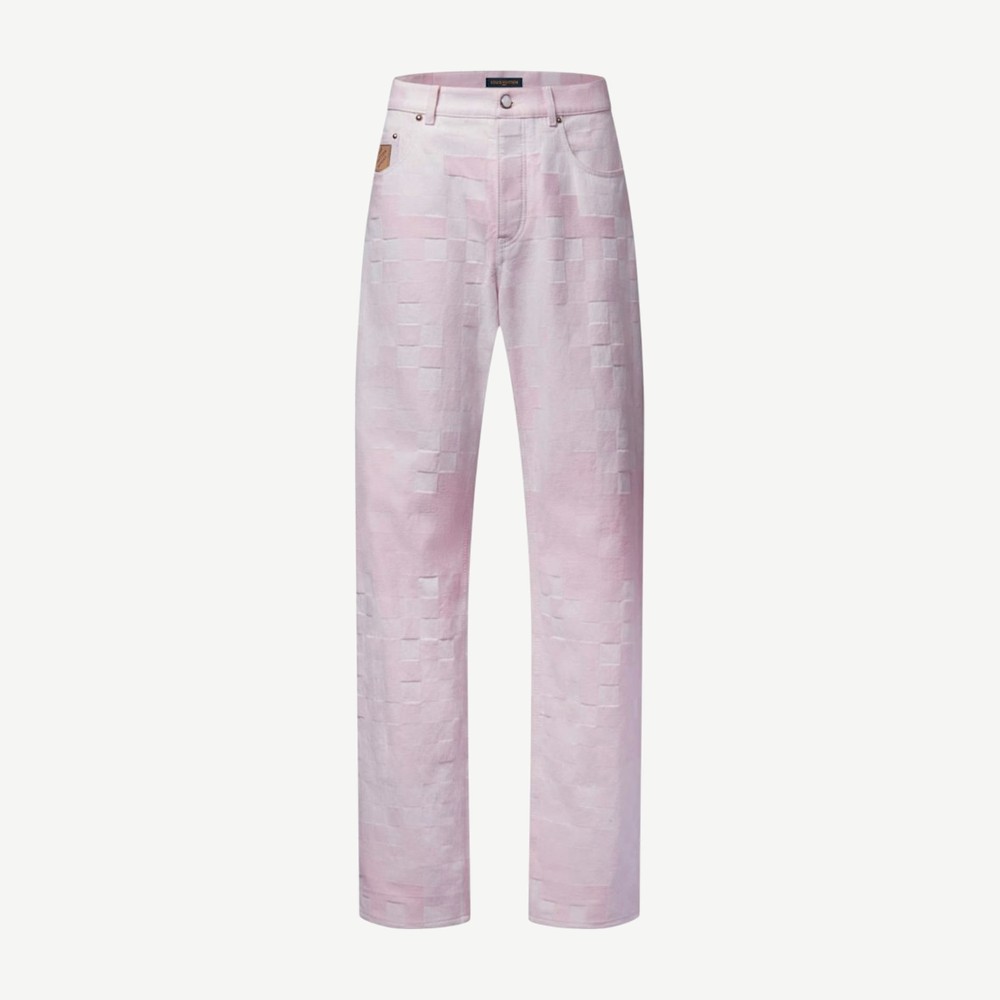 X Nigo Damoflage Denim Skate Pants Pale Pink