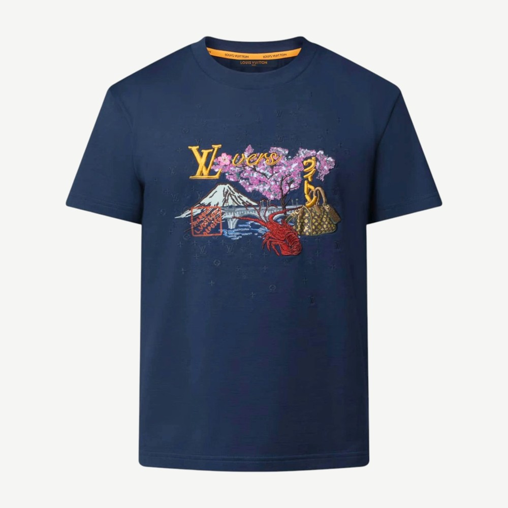 X Nigo Embroidered T Shirt Deep Navy