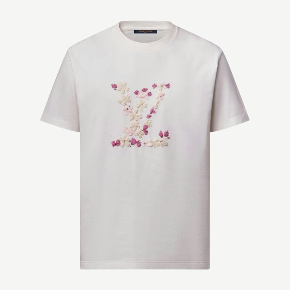 X Nigo Embroidered T Shirt Milky White