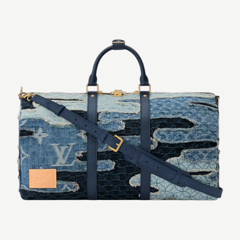 X Nigo Keepall Bandouliere Denim Boro Landscape Multicolor