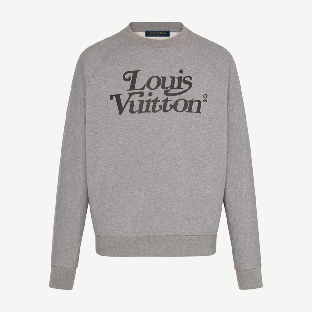 X Nigo Squared LV Sweatshirt Gris Clair