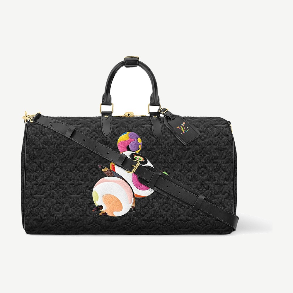 X Takashi Murakami Keepall Bandouliere 45 Black