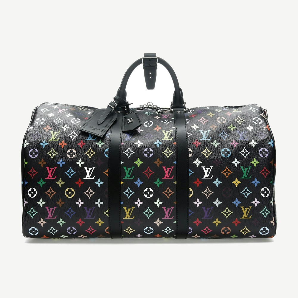 X Takashi Murakami Keepall Bandouliere 50 Black Multicolored