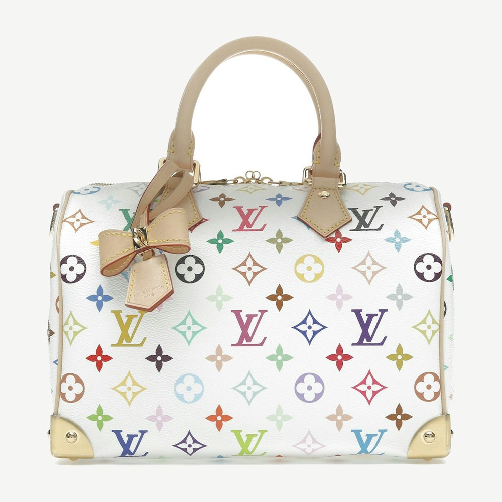 X Takashi Murakami Speedy Bandouliere 25 White Multicolored
