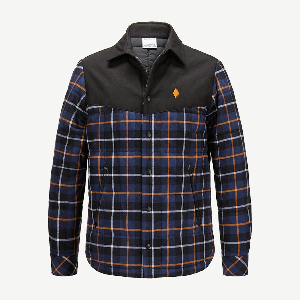 Cross Check Padded Overshirt Blue