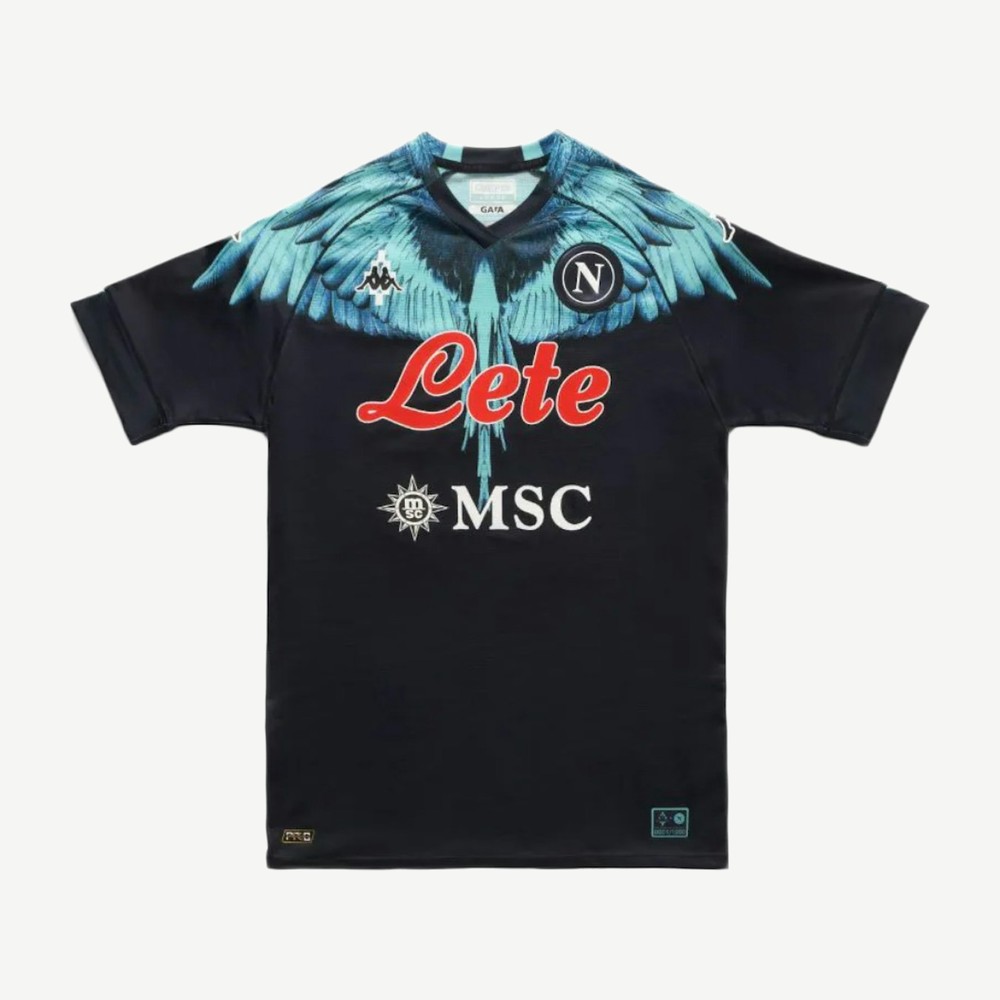 Kappa Wings Soccer Shirt Black Light Blue