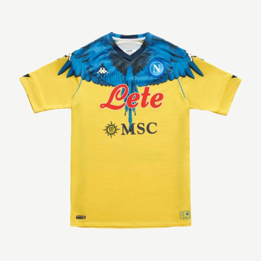 Kappa Wings Soccer Shirt Yellow Light Blue