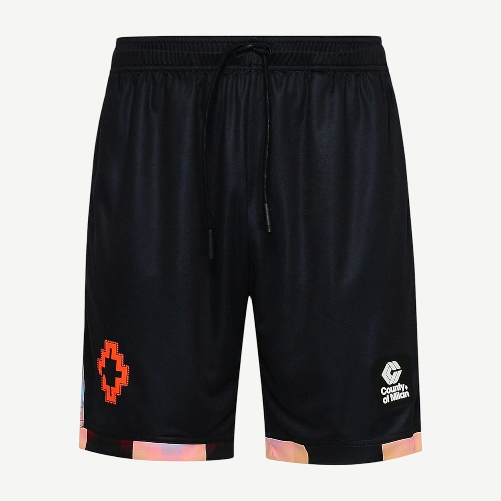 Printed Track Shorts Black Pink