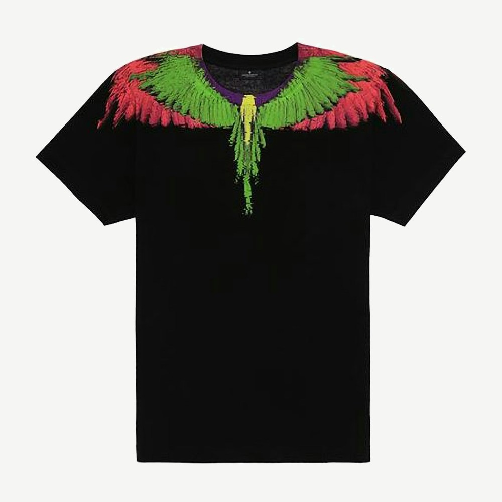Wing T Shirt Black Green Pink