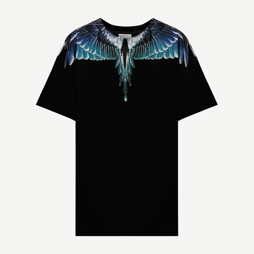 Wings T Shirt Black Blue