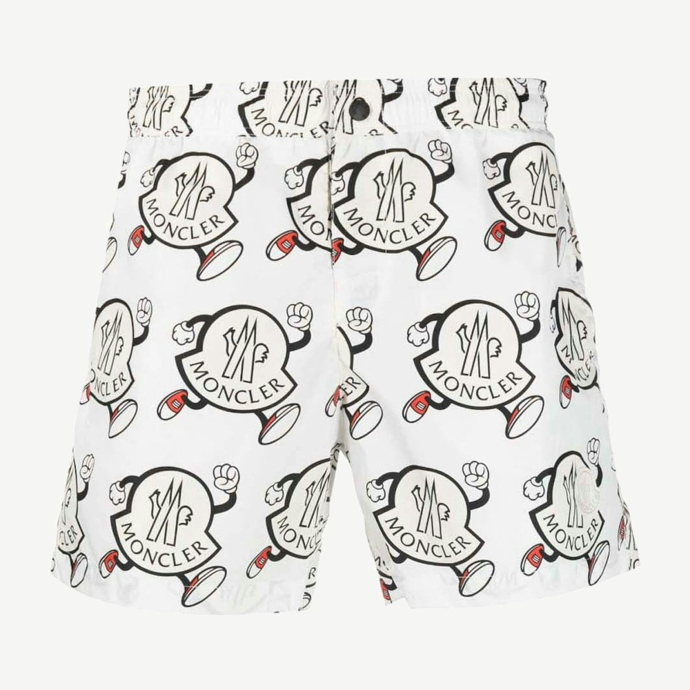 Allover Logo Swimshort White