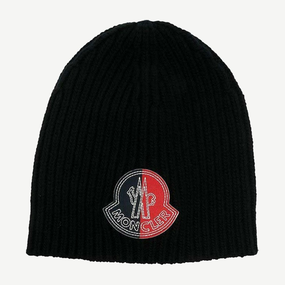 Knit Beanie Black Red