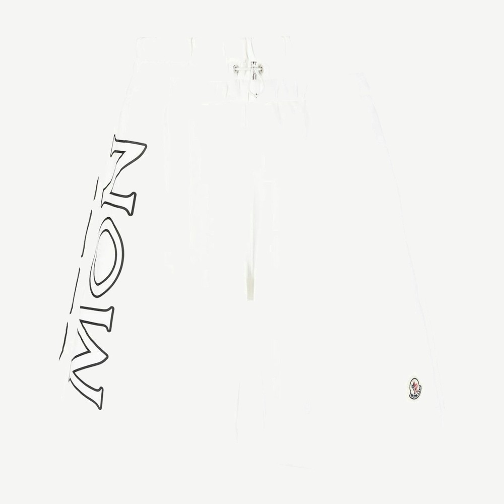 Logo Print Toggle Shorts White