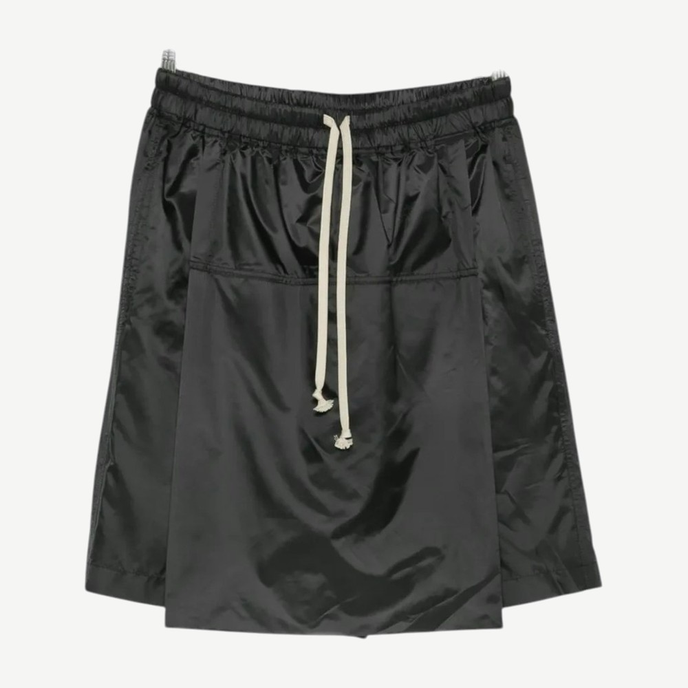 Rick Owens X Moncler Woven Kilt Shorts Black