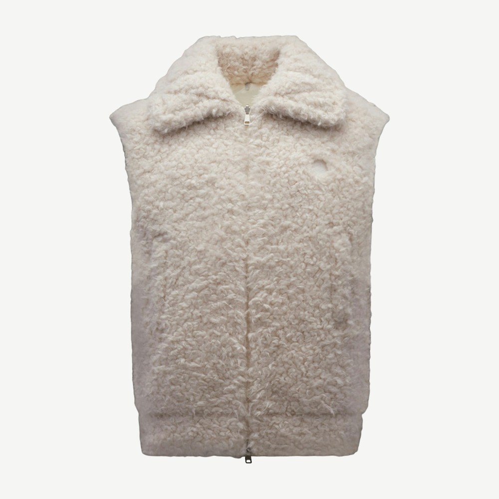 Womens Achard Reversible Down Gilet Ivory White