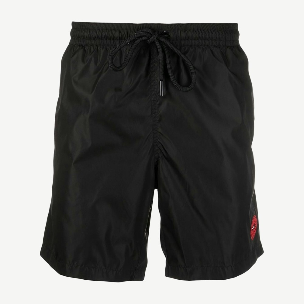 X Marvel Spider Man Logo Patch Swim Shorts Black