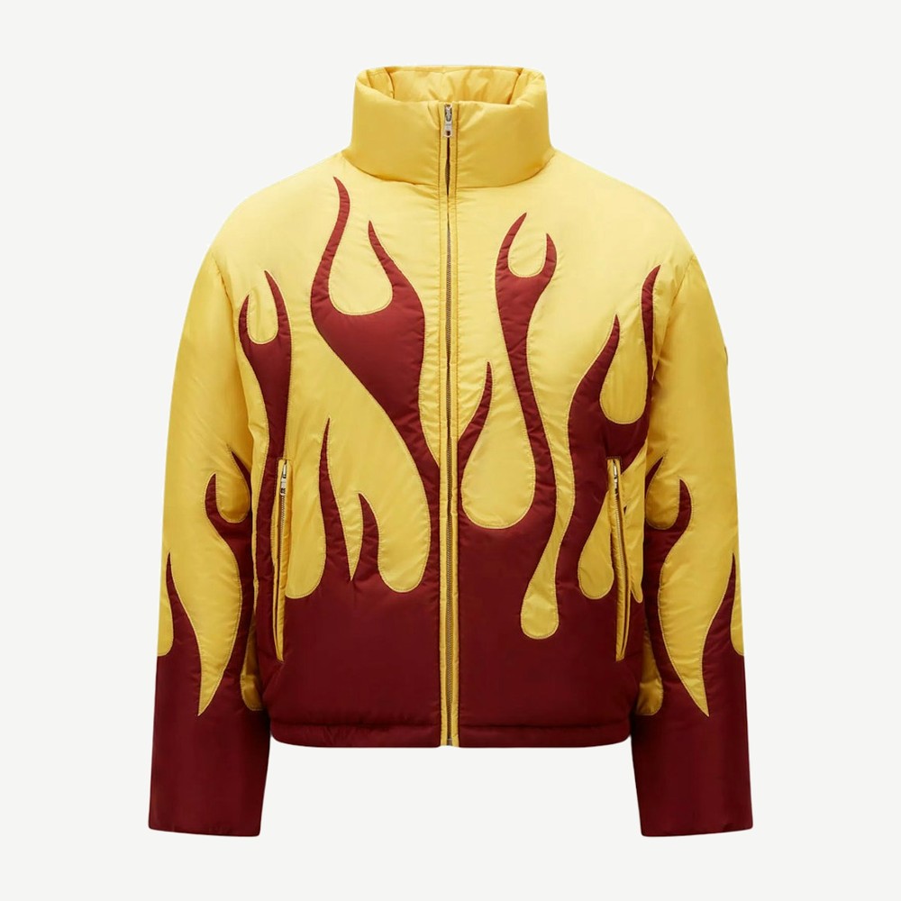 X Palm Angels Clancy Short Down Jacket Burgundy Yellow