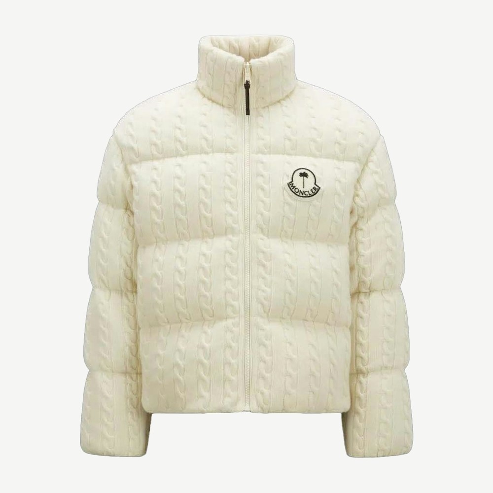 X Palm Angels Dendrite Wool Down Jacket Off White