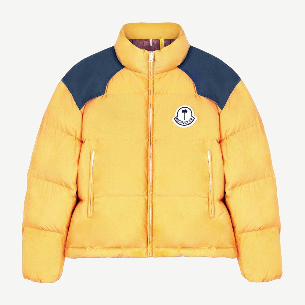 X Palm Angels Nevis Short Down Jacket Yellow Blue