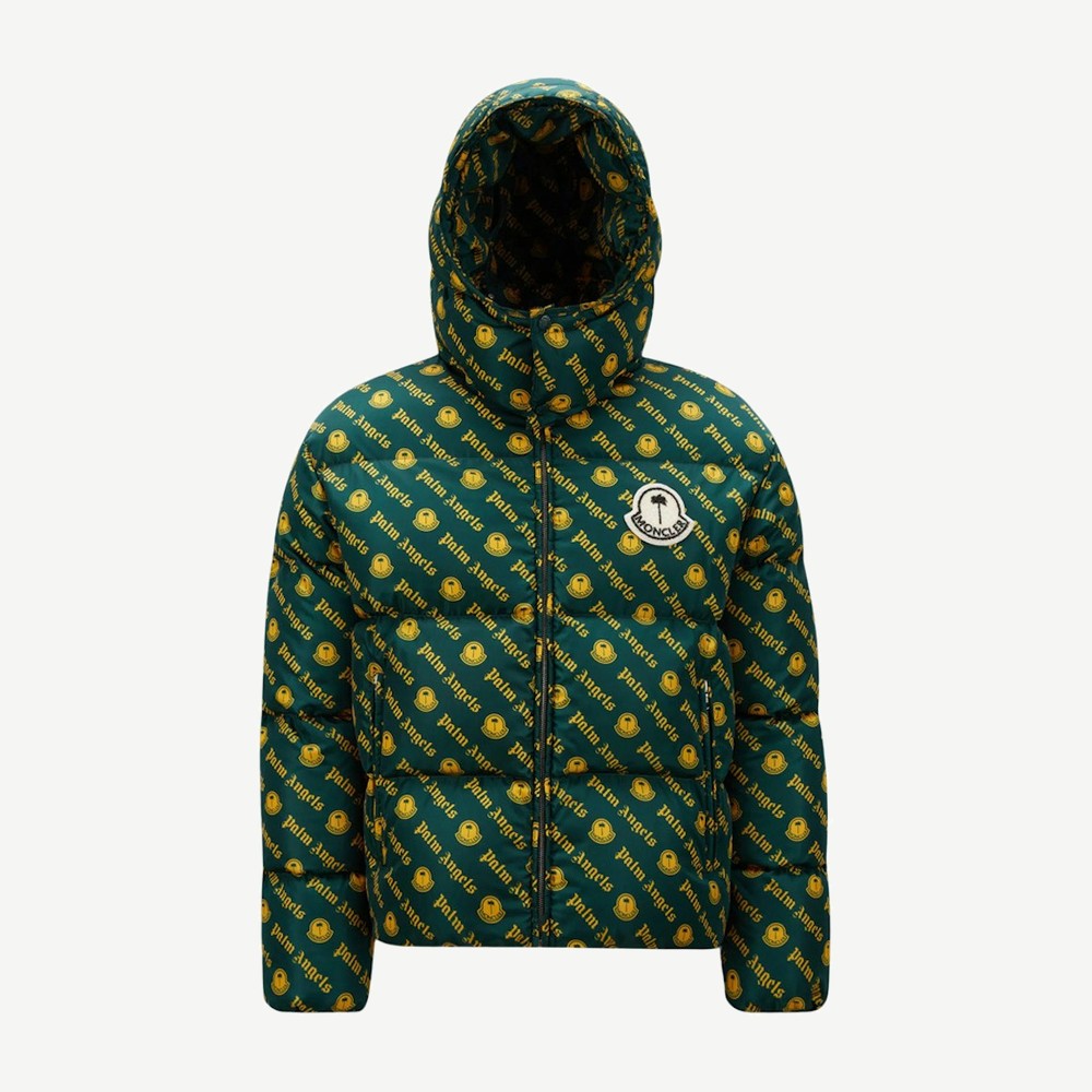 X Palm Angels Thompson Short Down Jacket Yellow Green