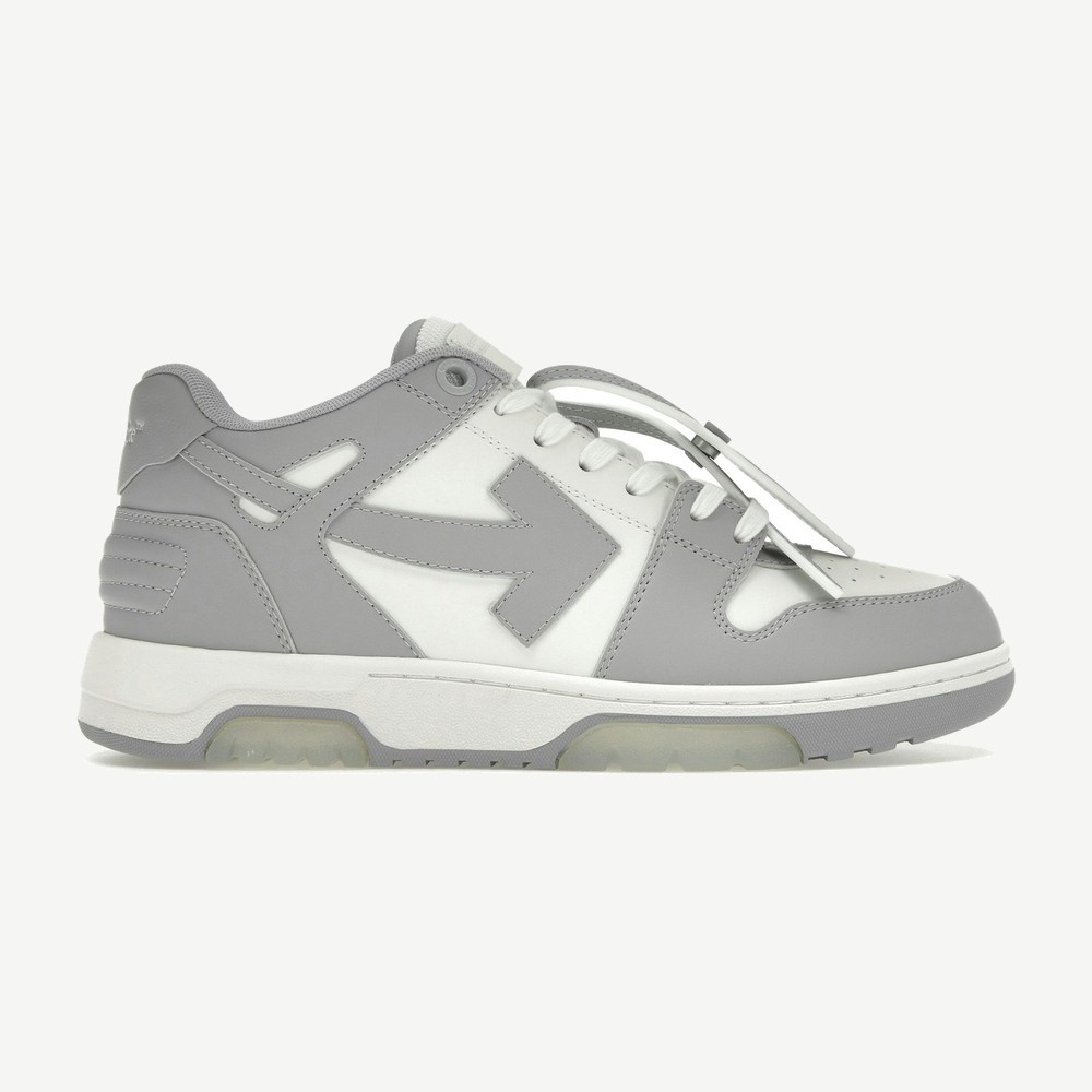 Out Of Office Grey White Off White Heel Tab
