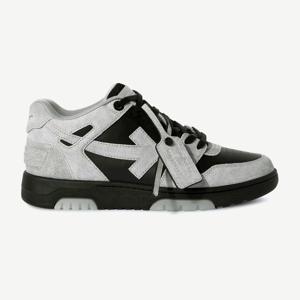Out Of Office Light Grey Black Suede