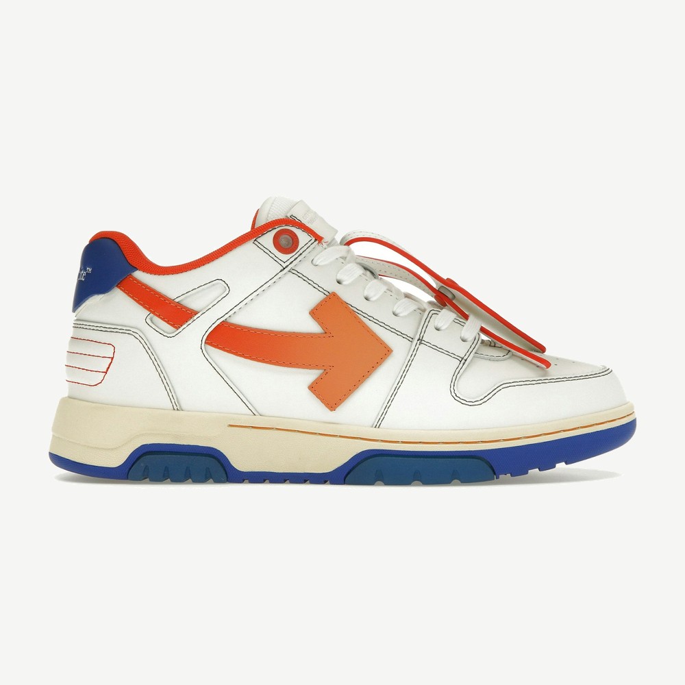 Out Of Office White Orange Blue Contrast Stitchi