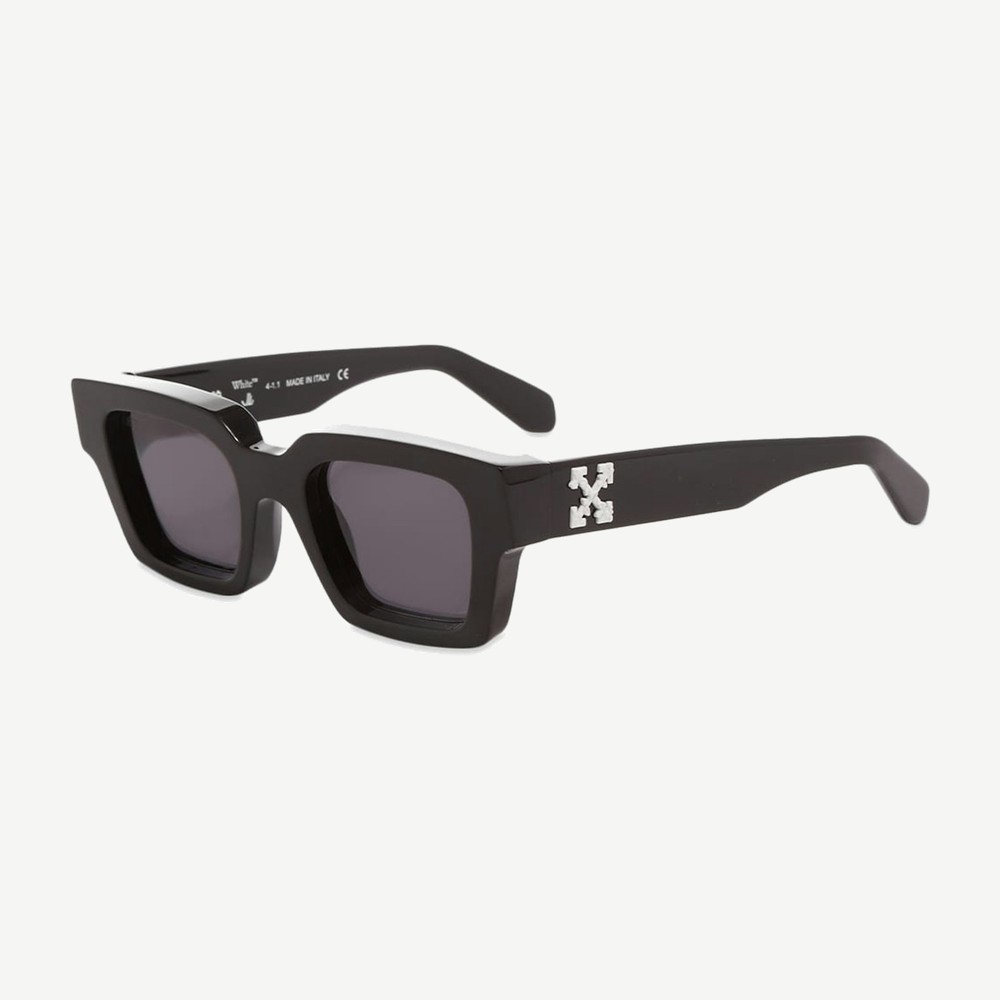 Virgil Square Frame Sunglasses Black White Grey Fw21