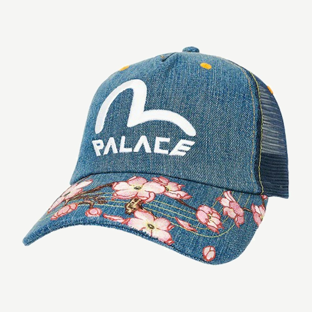 X Evisu Denim Mesh Trucker Cap Stone Wash