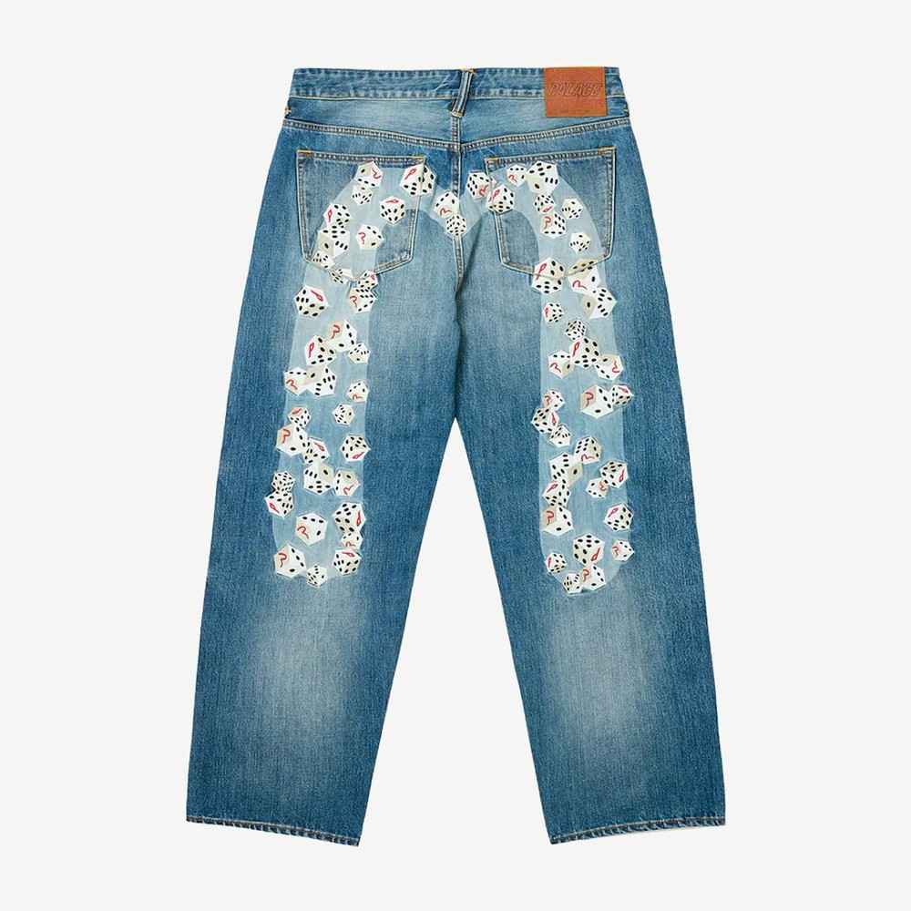 X Evisu Dice Denim Jean Light Wash