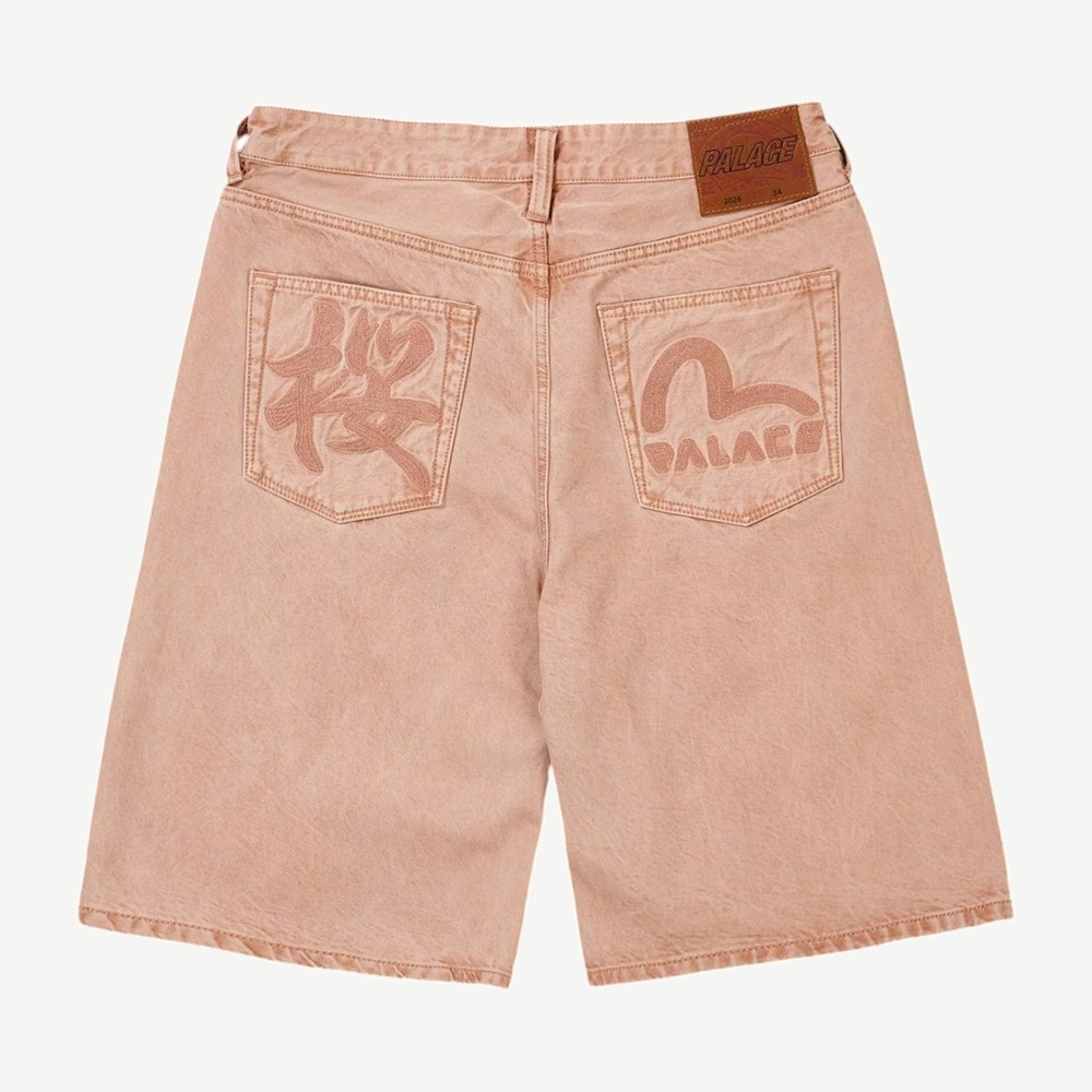 X Evisu Long Denim Short Pink Wash