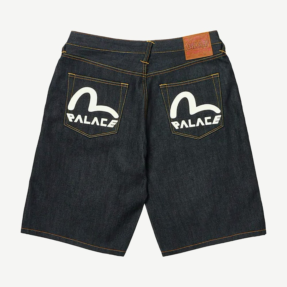 X Evisu Long Denim Short Raw