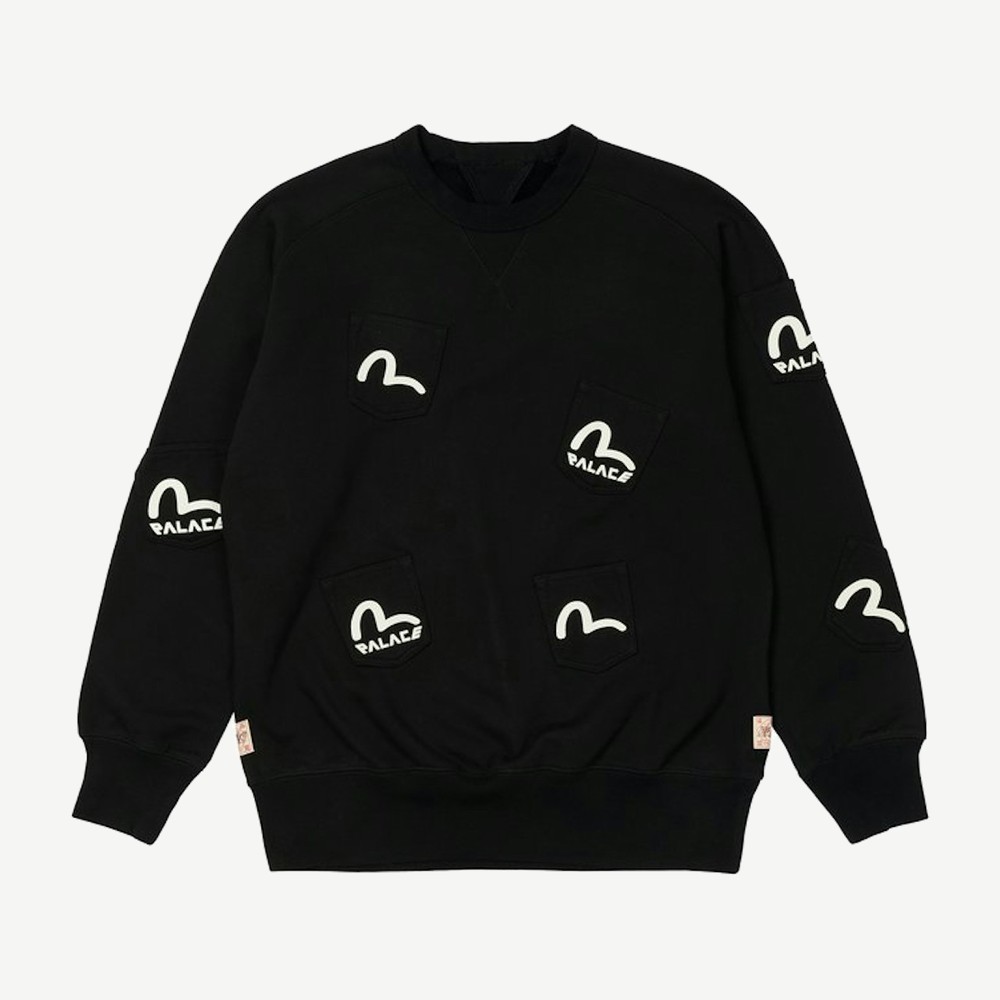 X Evisu Multi Pocket Crew Black