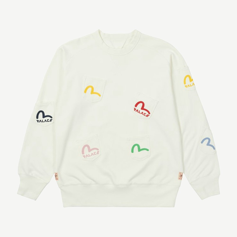 X Evisu Multi Pocket Crew Egret