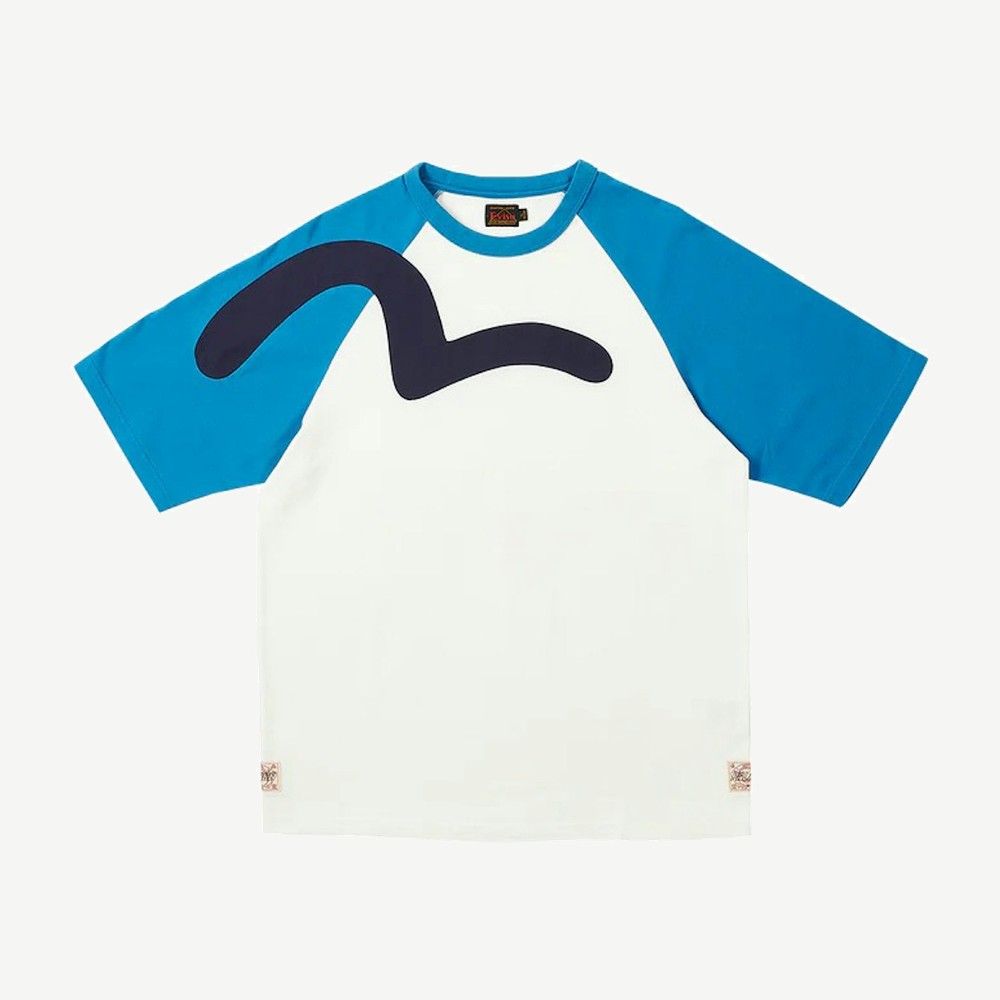 X Evisu Seagull Raglan T Shirt Off White