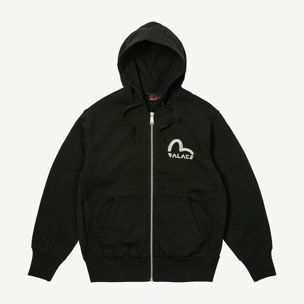 X Evisu Zip Hood Black