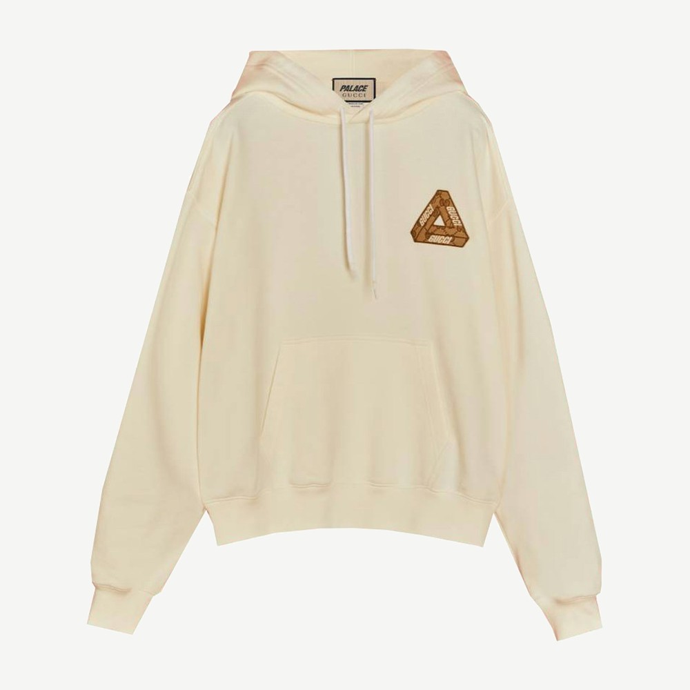 X Gucci Tri Ferg Gg Patch Hoodie Ivory