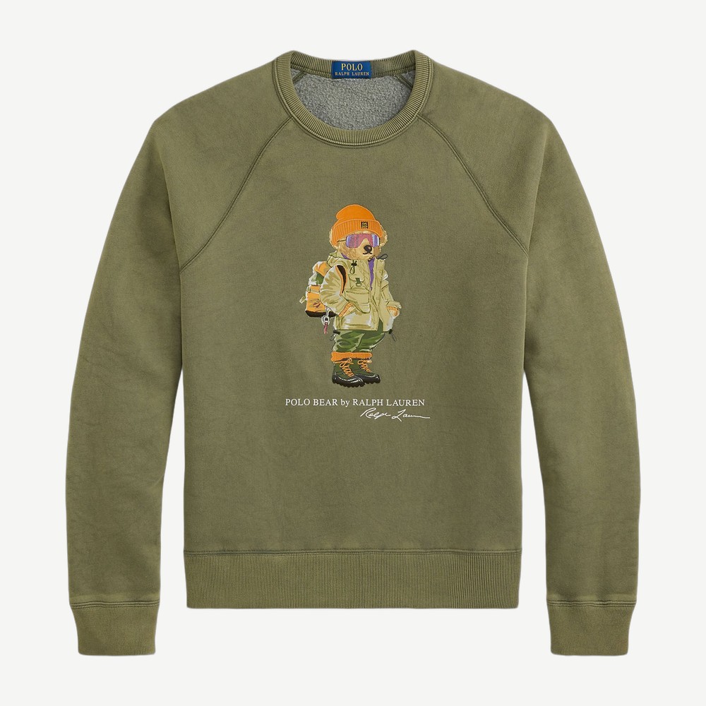 Bear Fleece Sweatshirt Olive