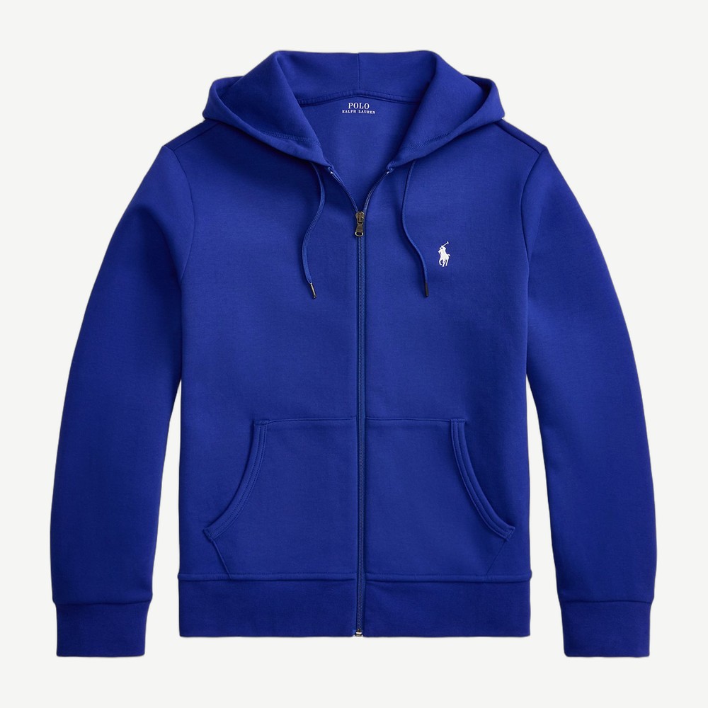 Double Knit Full Zip Hoodie Blue