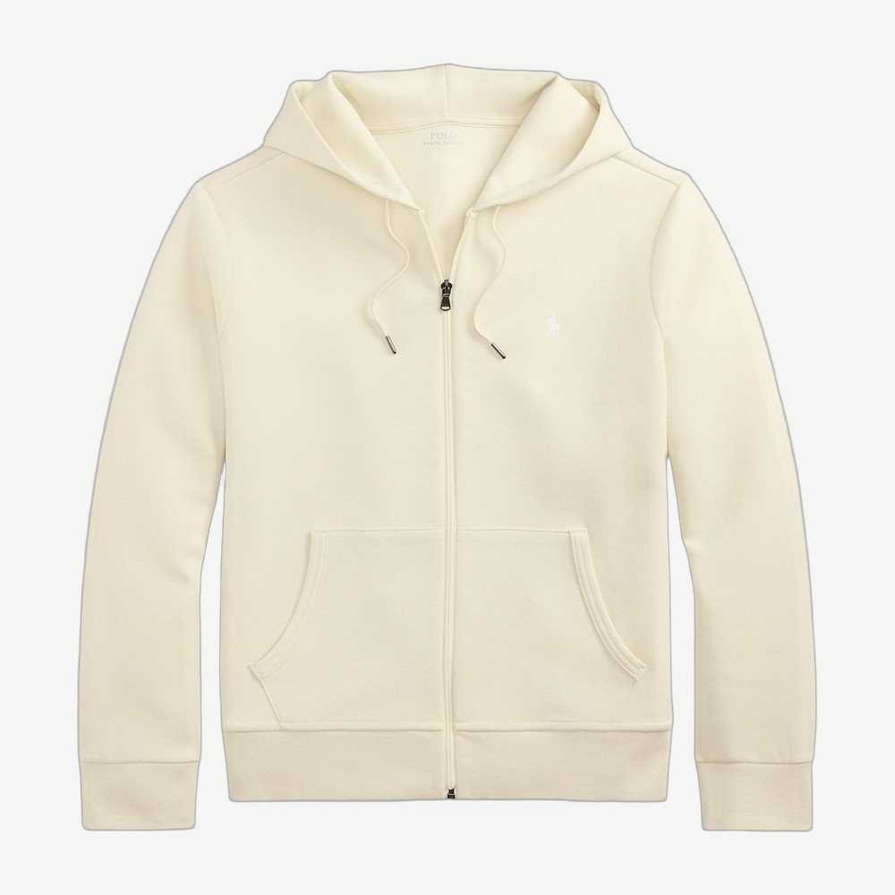 Double Knit Full Zip Hoodie Cream