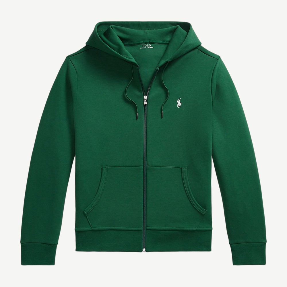 Double Knit Full Zip Hoodie Green