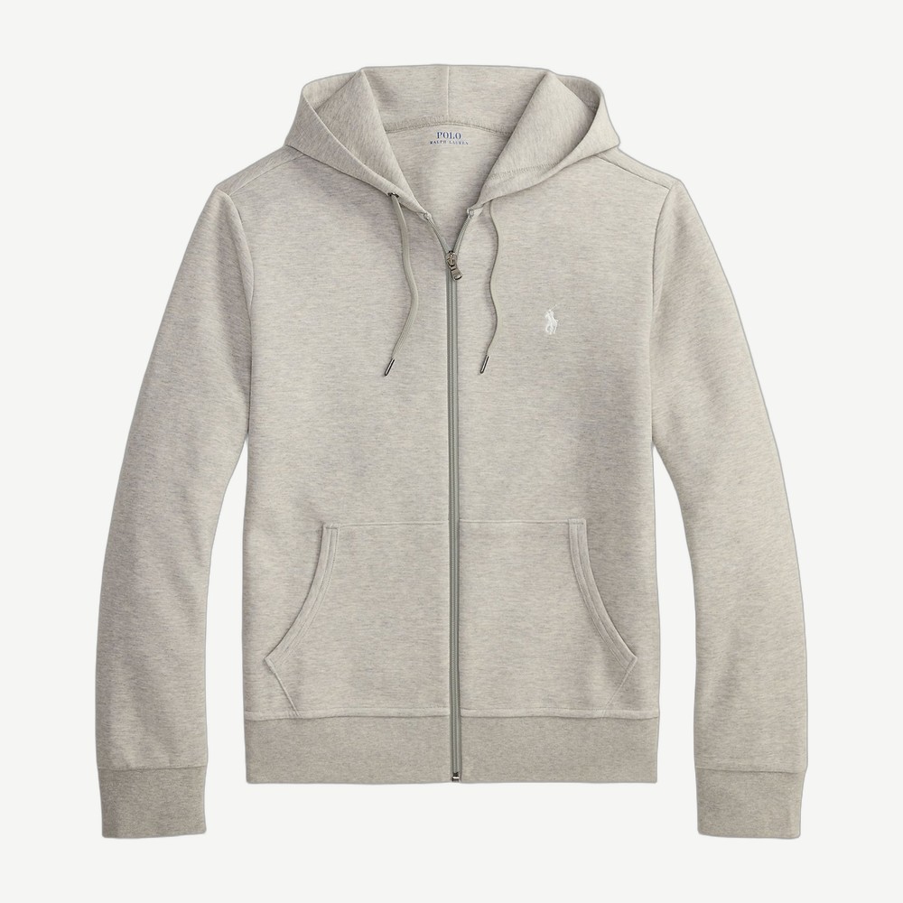 Double Knit Full Zip Hoodie Grey