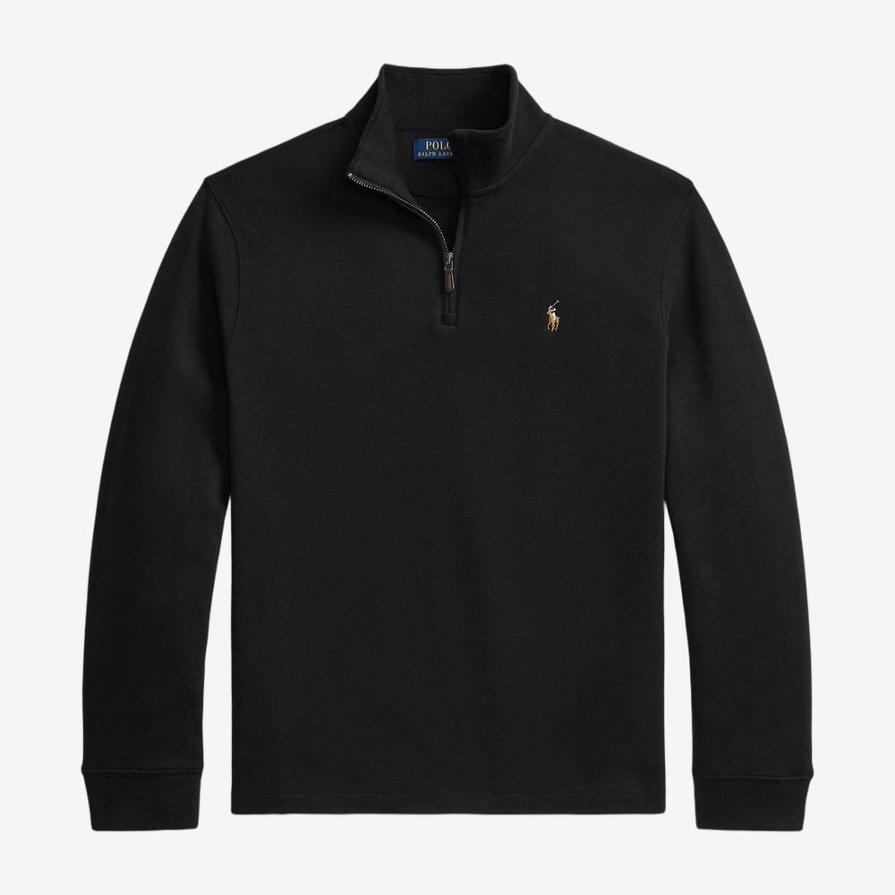 Estate Rib Quarter Zip Pullover Black
